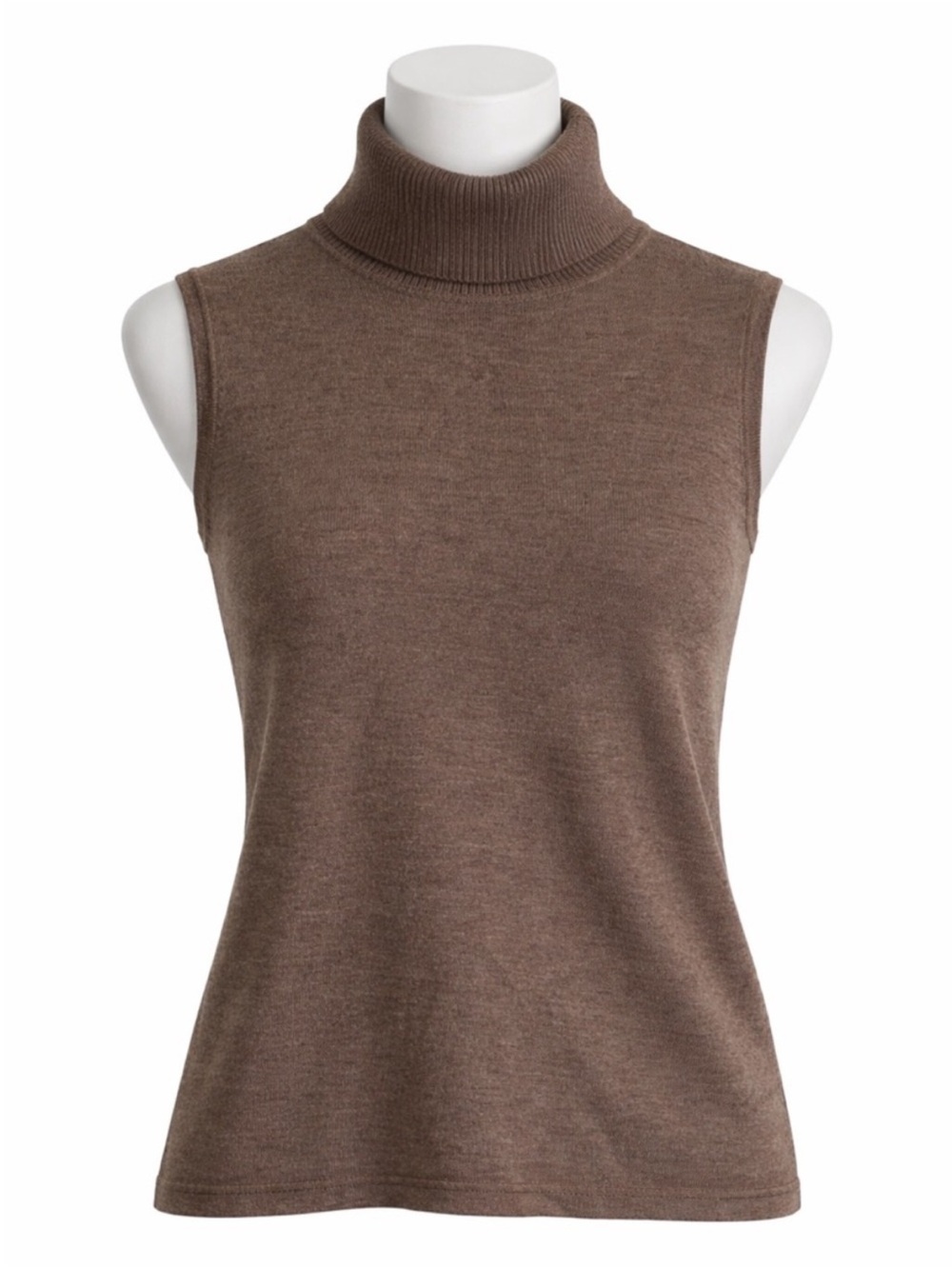 Size S Kate Hill Women’s 100% Merino Wool Sleeveless Turtleneck Knit Top